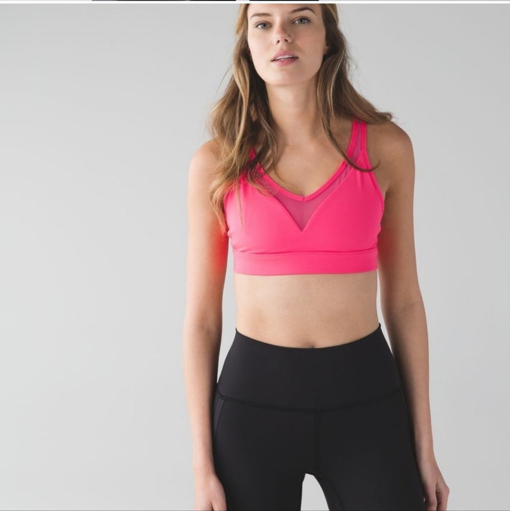 Lululemon Minimalist Bra Neon Pink Size 8 RARE - Picture 3 of 7